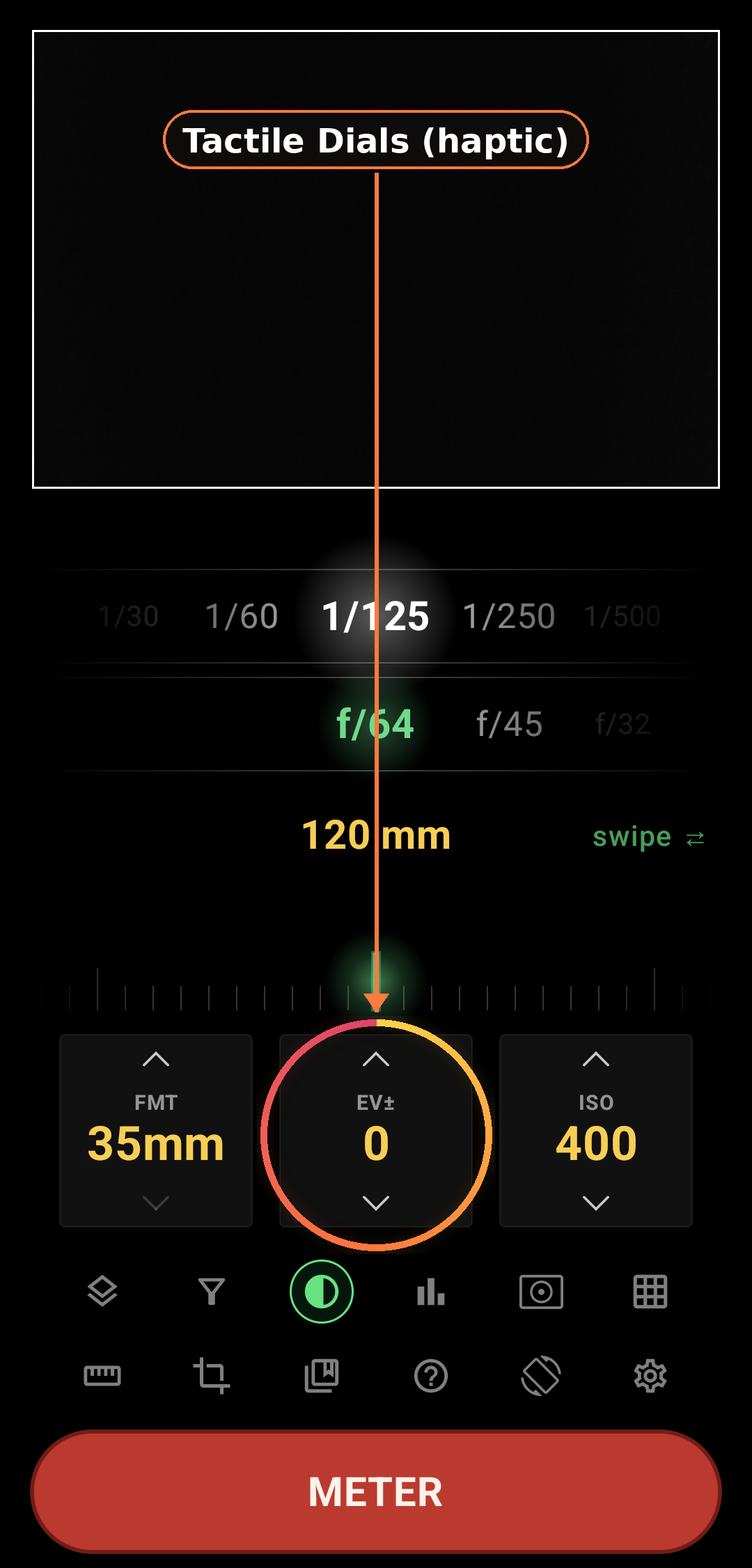 Frictionless UI & Hands-Free Operation feature in Zone Light Meter