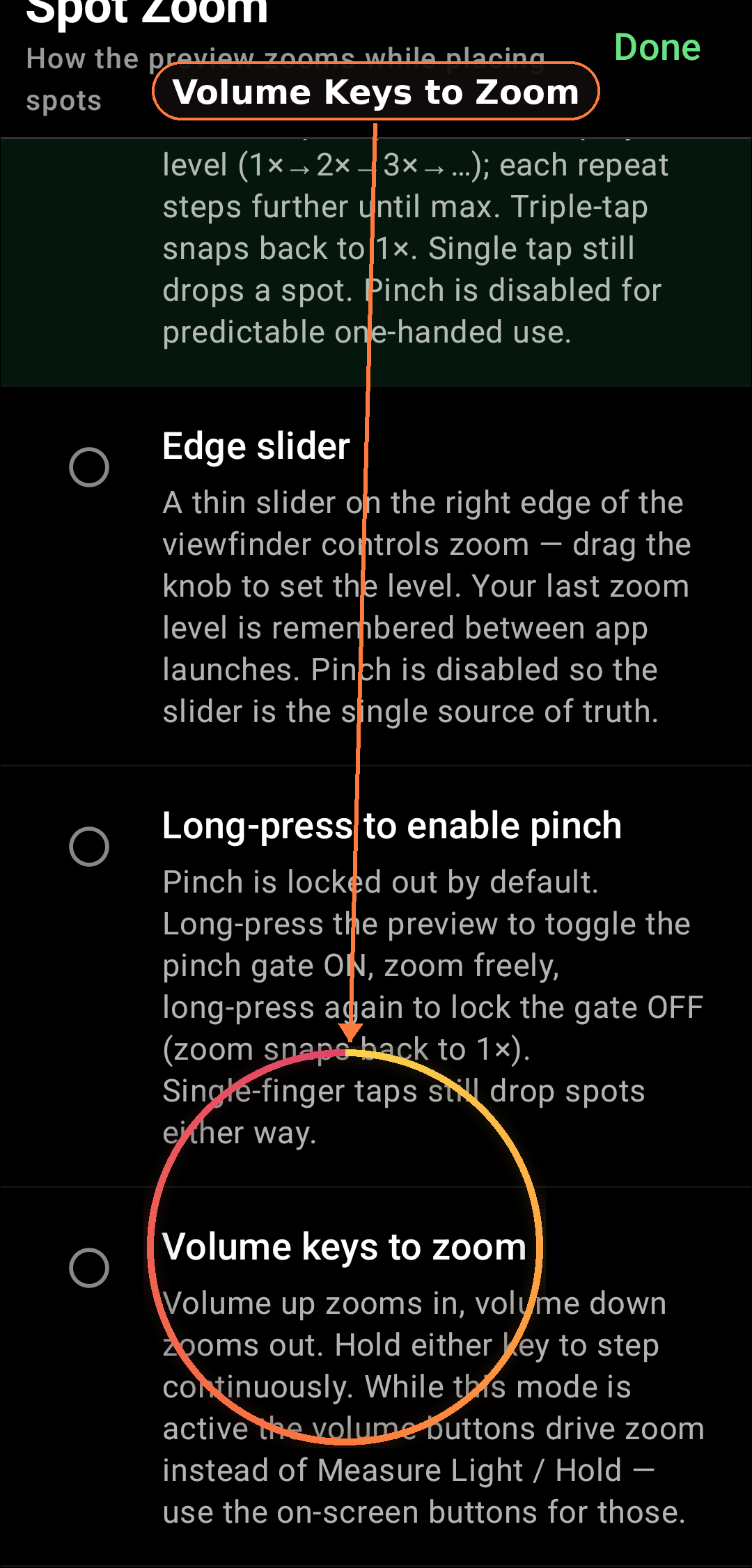 Volume Button Triggers as shown in the app
