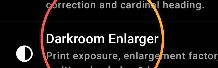How the Darkroom Enlarger calculator works — annotated detail 1
