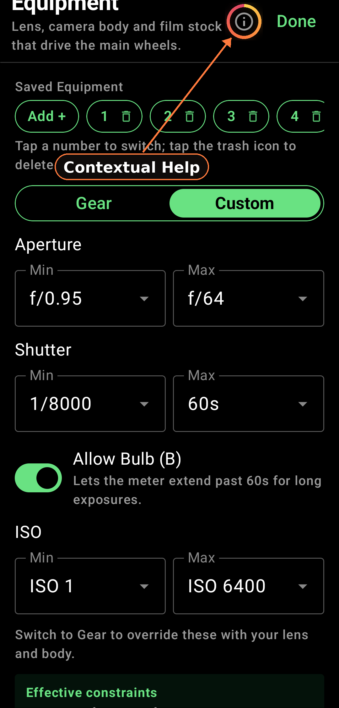 Progressive Disclosure & UX Philosophy feature in Zone Light Meter