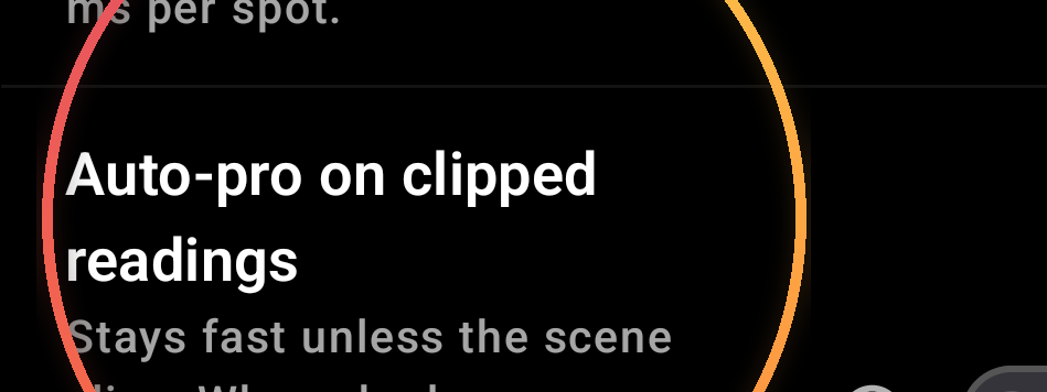 Auto-pro on clipped readings — annotated detail 1