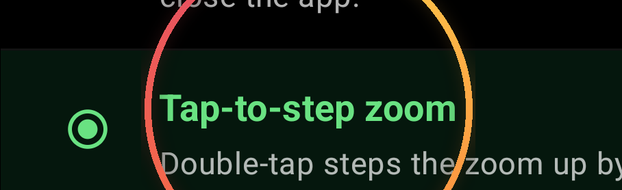 Spot metering with pinch-to-zoom — annotated detail 1
