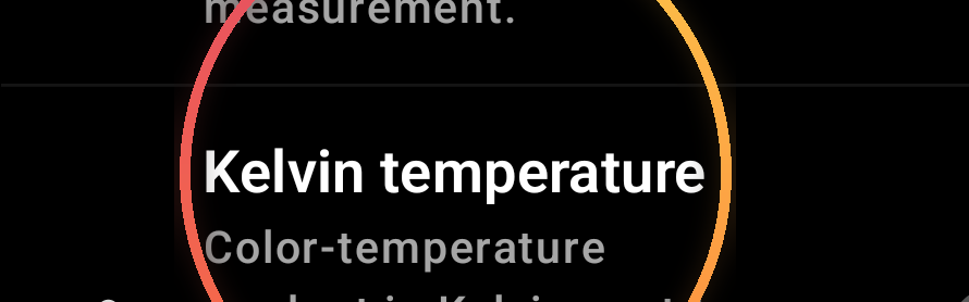 Kelvin temperature — annotated detail 1