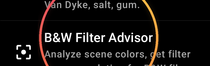 How the B&W Filter Advisor works — annotated detail 1