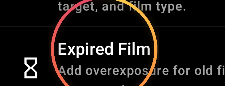 How Expired Film compensation works — annotated detail 1
