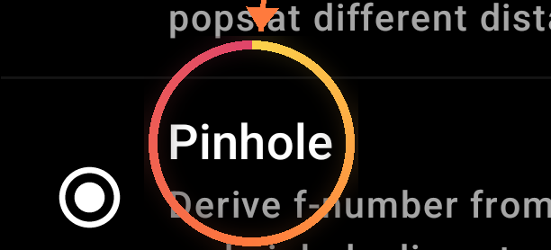 How the Pinhole calculator works — annotated detail 1