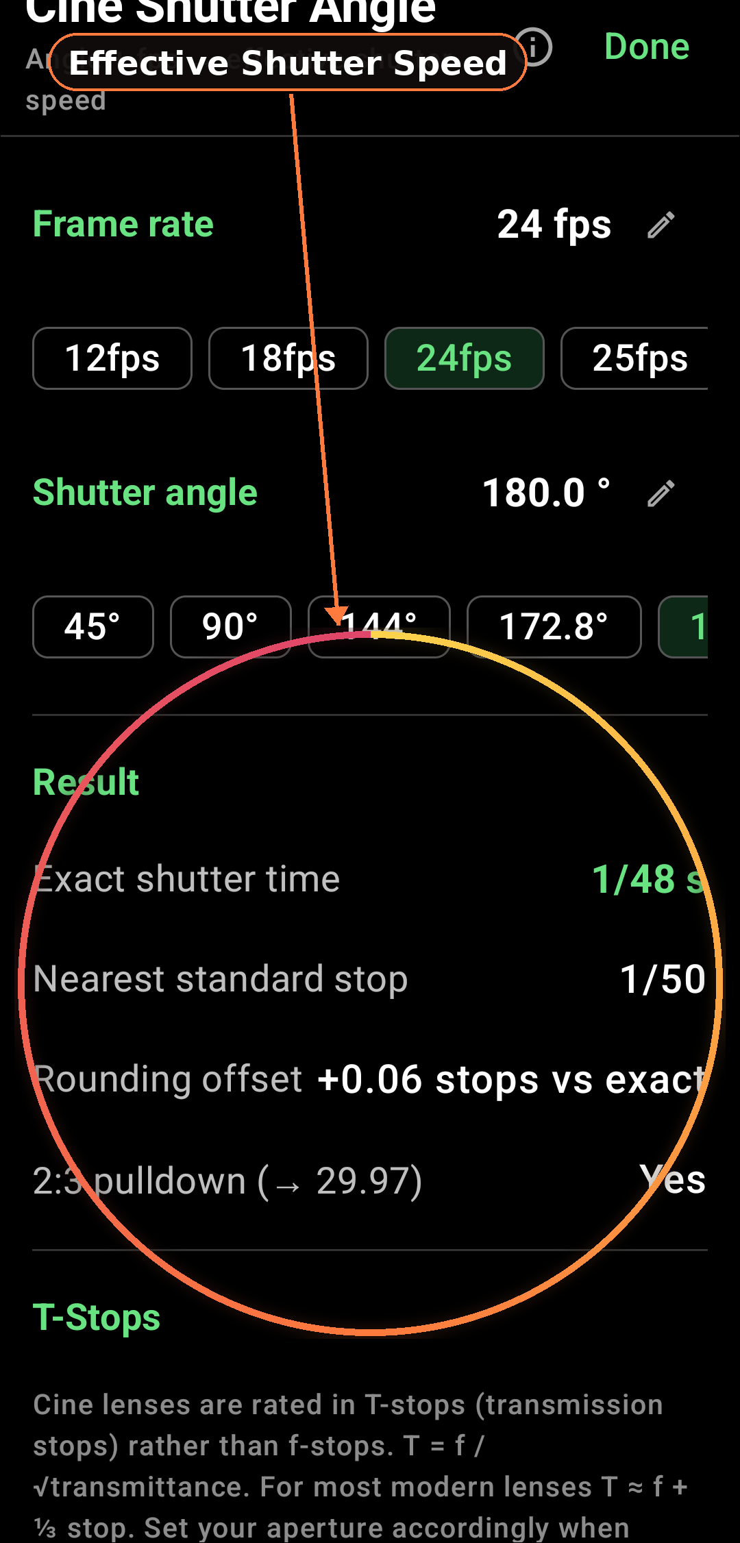 How the Cine Shutter Angle works additional view 2