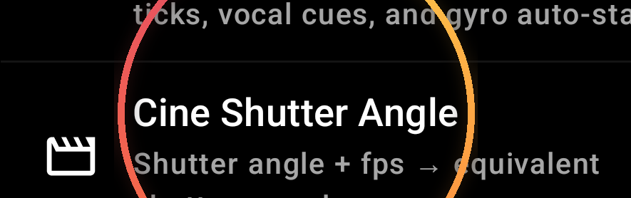 How the Cine Shutter Angle works — annotated detail 1